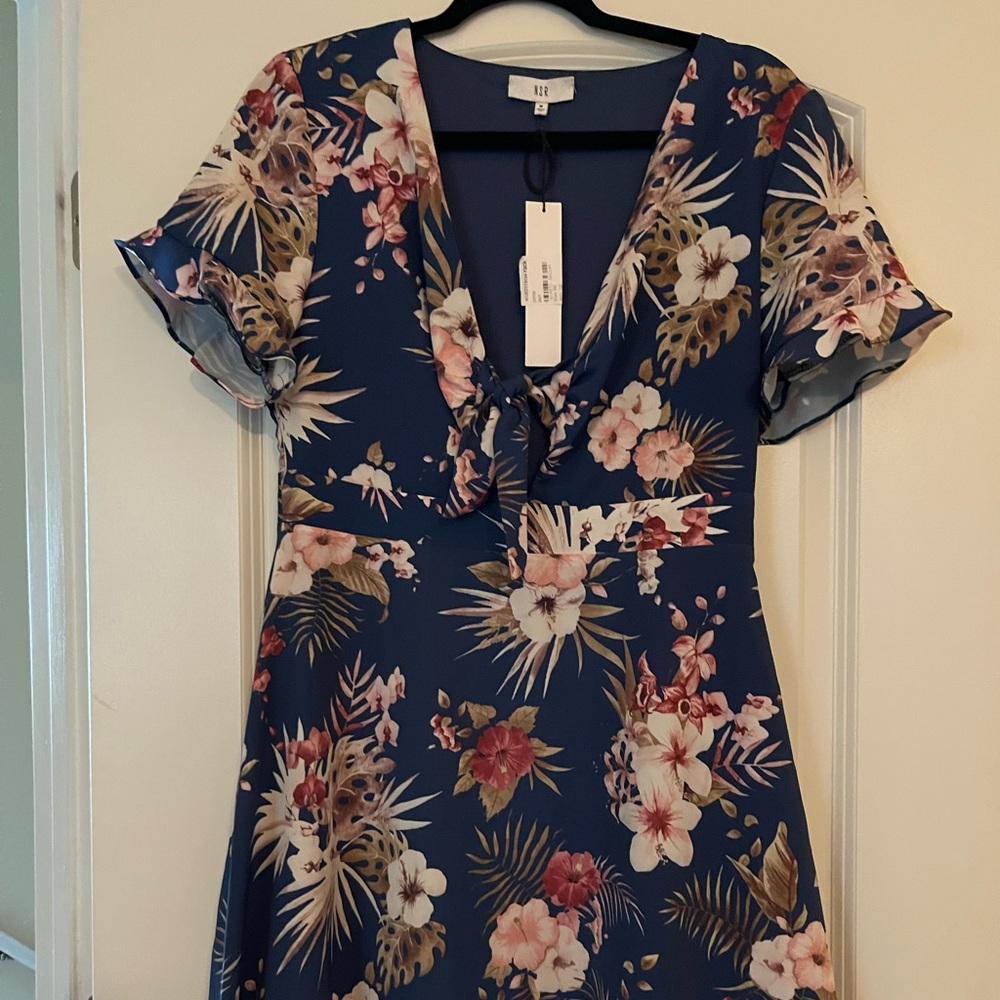 Floral Dress With Front Tie
